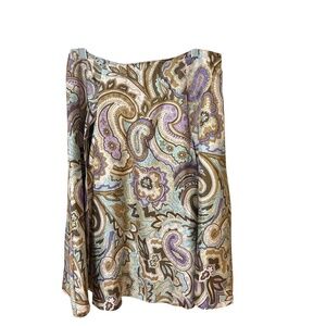 Vintage y2k 90's Context 100% silk pleated midi skirt